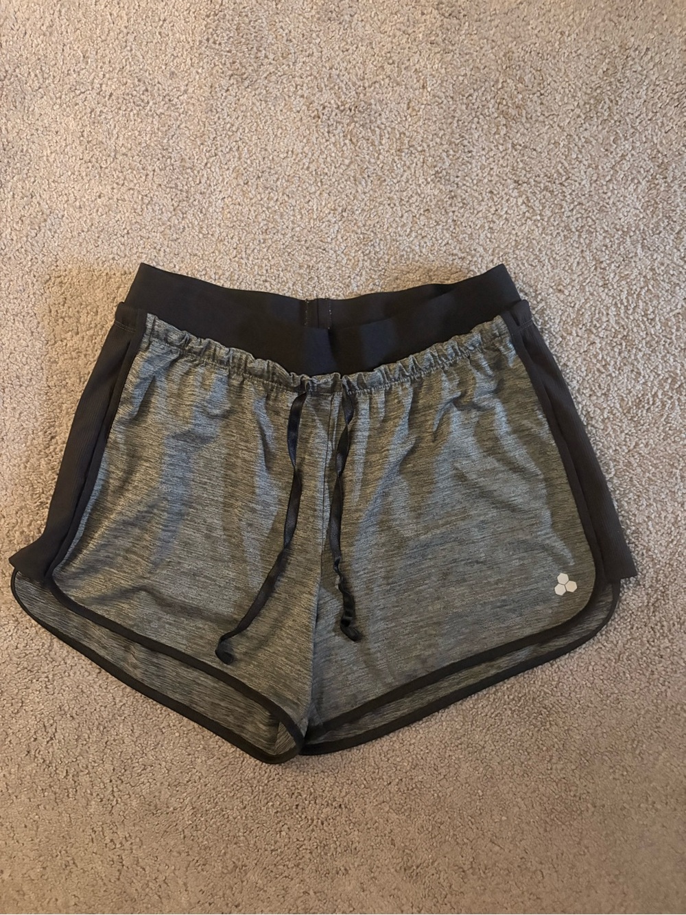 tek gear Women’s Gray Athletic Drawstring Shorts with Black Trim
